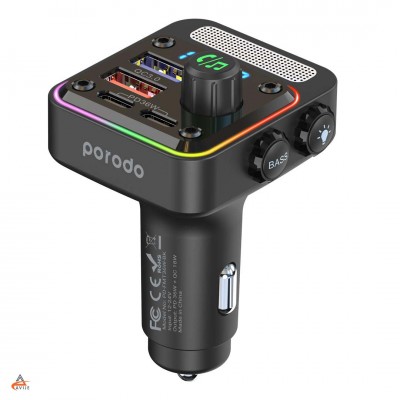 شارژر فندکی خودرو و دانگل بلوتوثی پرودو مدل PD-FMT36W