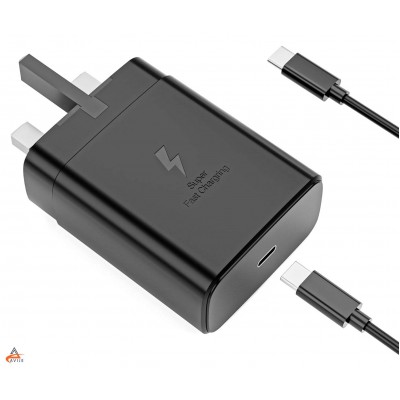 شارژر دیواری 45 وات اورجینال سامسونگ مدل EP-TA845 به همراه کابل تبدیل USB-C (ویتنام)