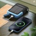 پاوربانک خورشیدی پاورولوژی ظرفیت 10000mAh با چراغ‌قوه جداشونده مدل Powerology Santé PPBDS05