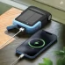 پاوربانک خورشیدی پاورولوژی ظرفیت 10000mAh با چراغ‌قوه جداشونده مدل Powerology Santé PPBDS05